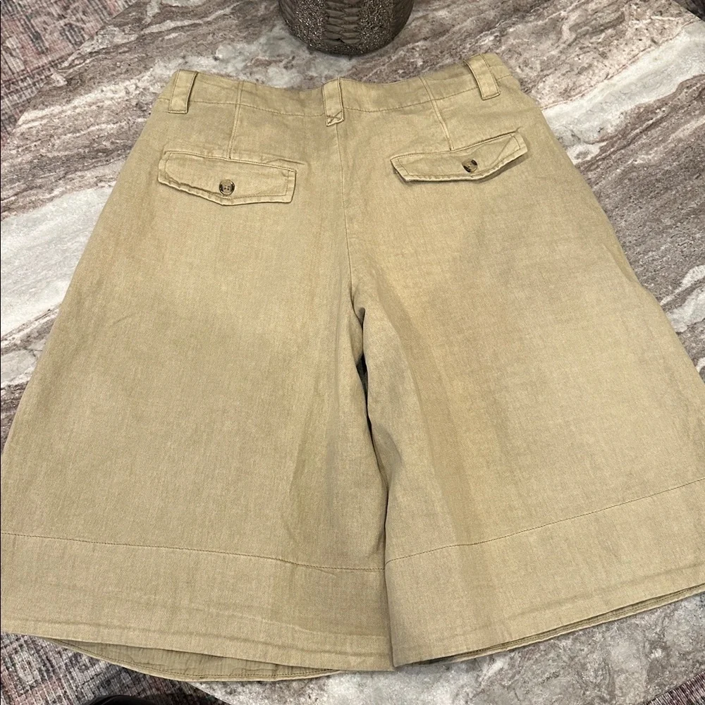 NEW Free People Sadie A-Line Long Pleated Women's Shorts Aloe Green NWOT Sz 6 - Picture 8 of 9
